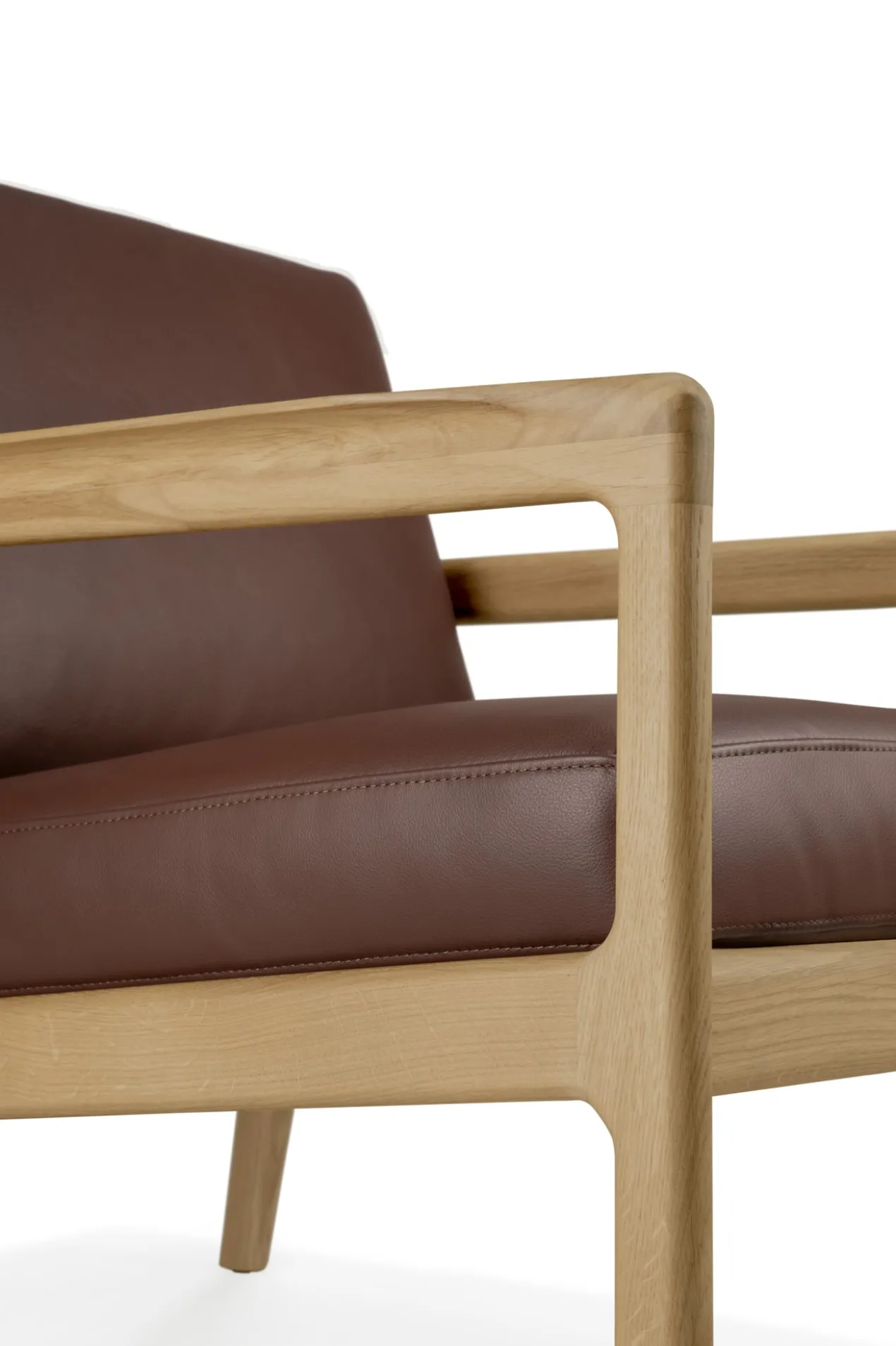 Jack loungestoel eiken - burgundy leer