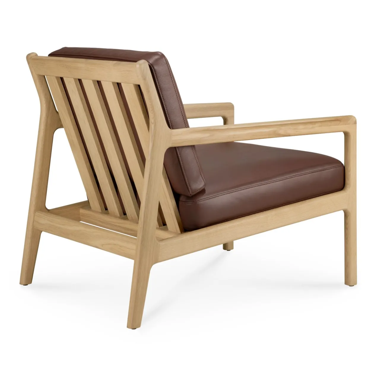 Jack loungestoel eiken - burgundy leer