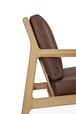 Jack loungestoel eiken - burgundy leer