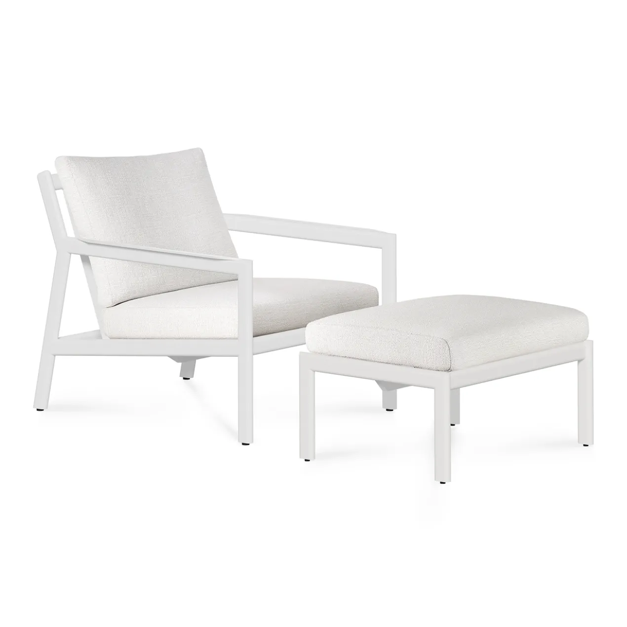Jack loungestoel - wit aluminium - compleet - off white kussens
