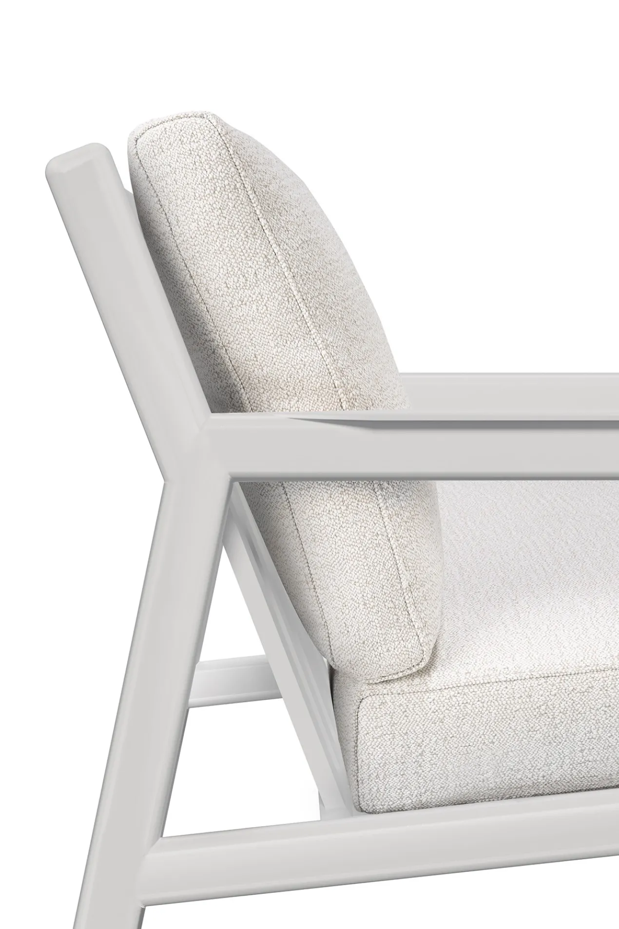 Jack loungestoel - wit aluminium - compleet - off white kussens