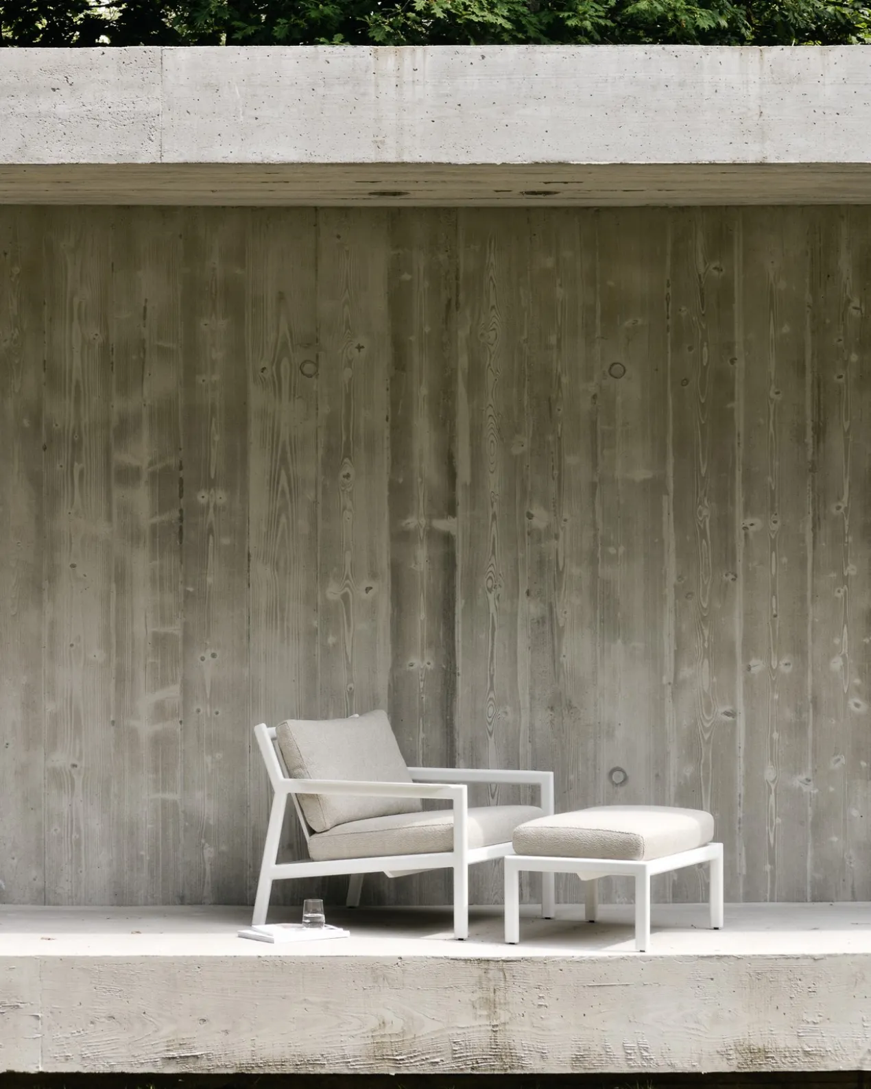 Jack loungestoel - wit aluminium - compleet - off white kussens