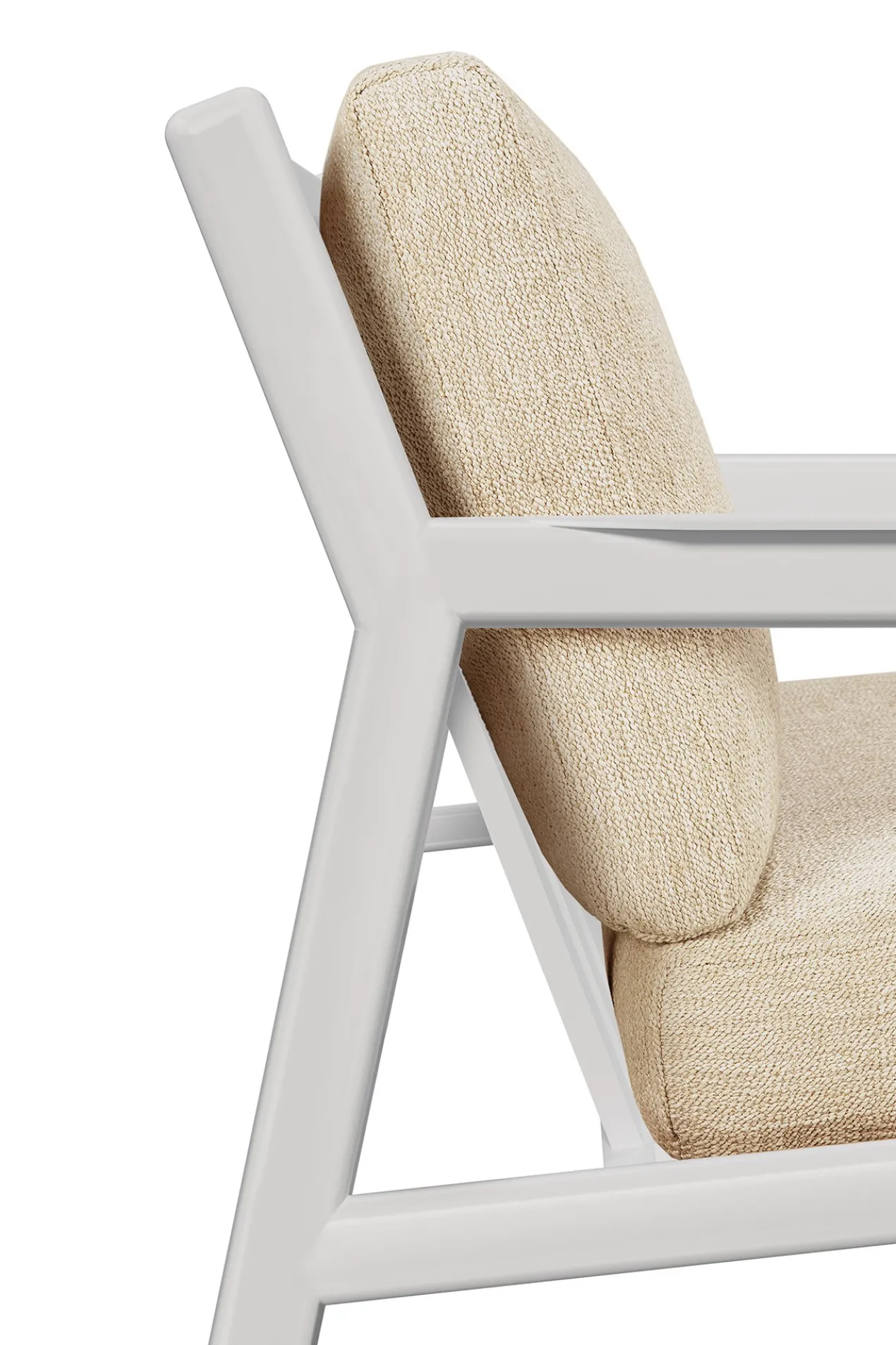 Jack sofa 178cm - wit aluminium - compleet - naturel kussens