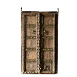 Jain - Antieke Teakhouten Deur met Messing 180cm