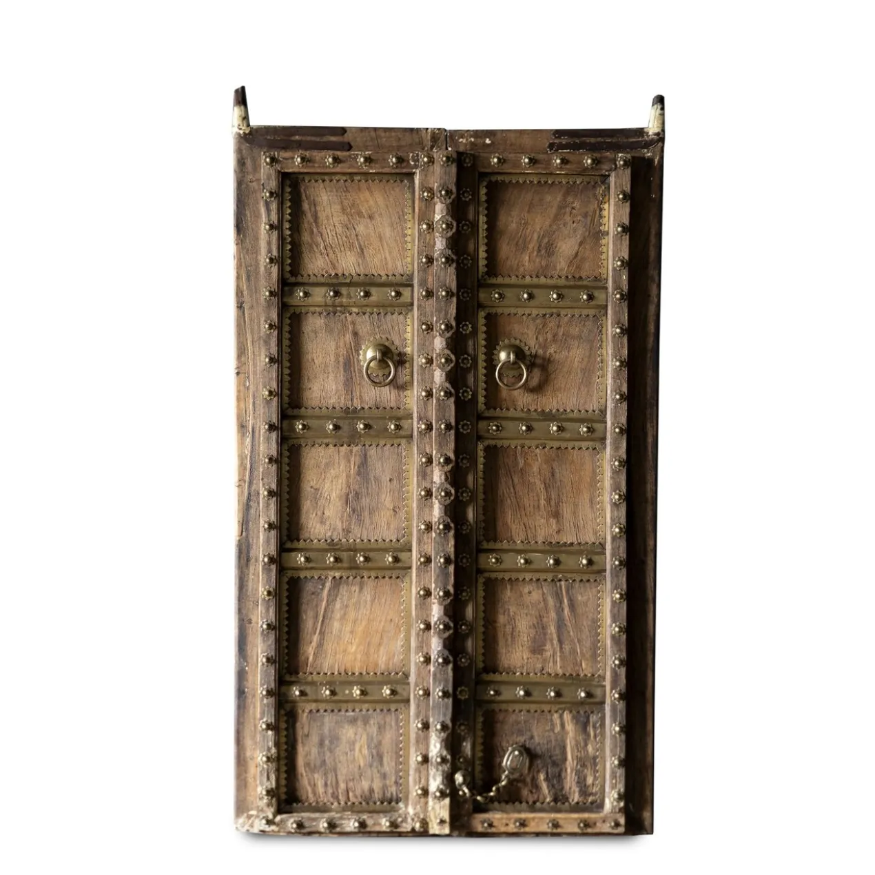 Jain - Antieke Teakhouten Deur met Messing 180cm