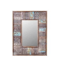 Jalebi - Handgemaakte Patchwork Houten Spiegel