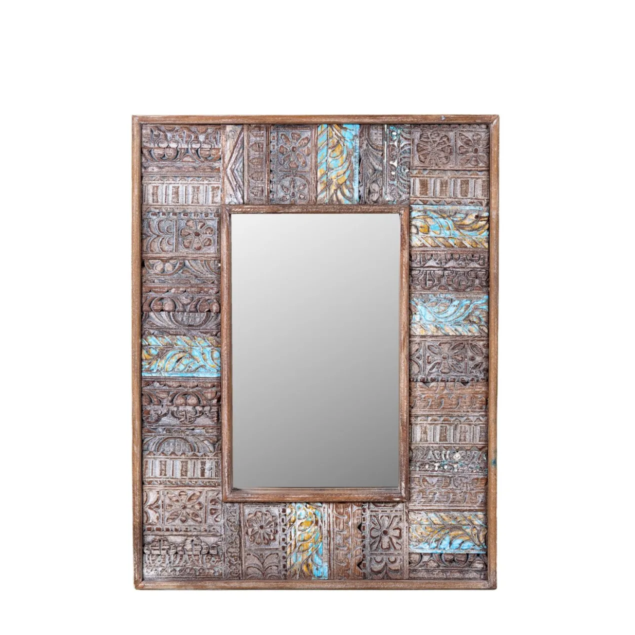 Jalebi - Handgemaakte Patchwork Houten Spiegel