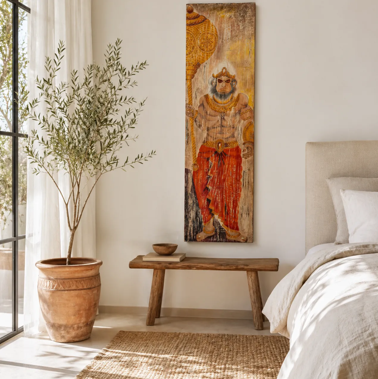 Jali - Teakhouten Wandpaneel Hanuman 195cm