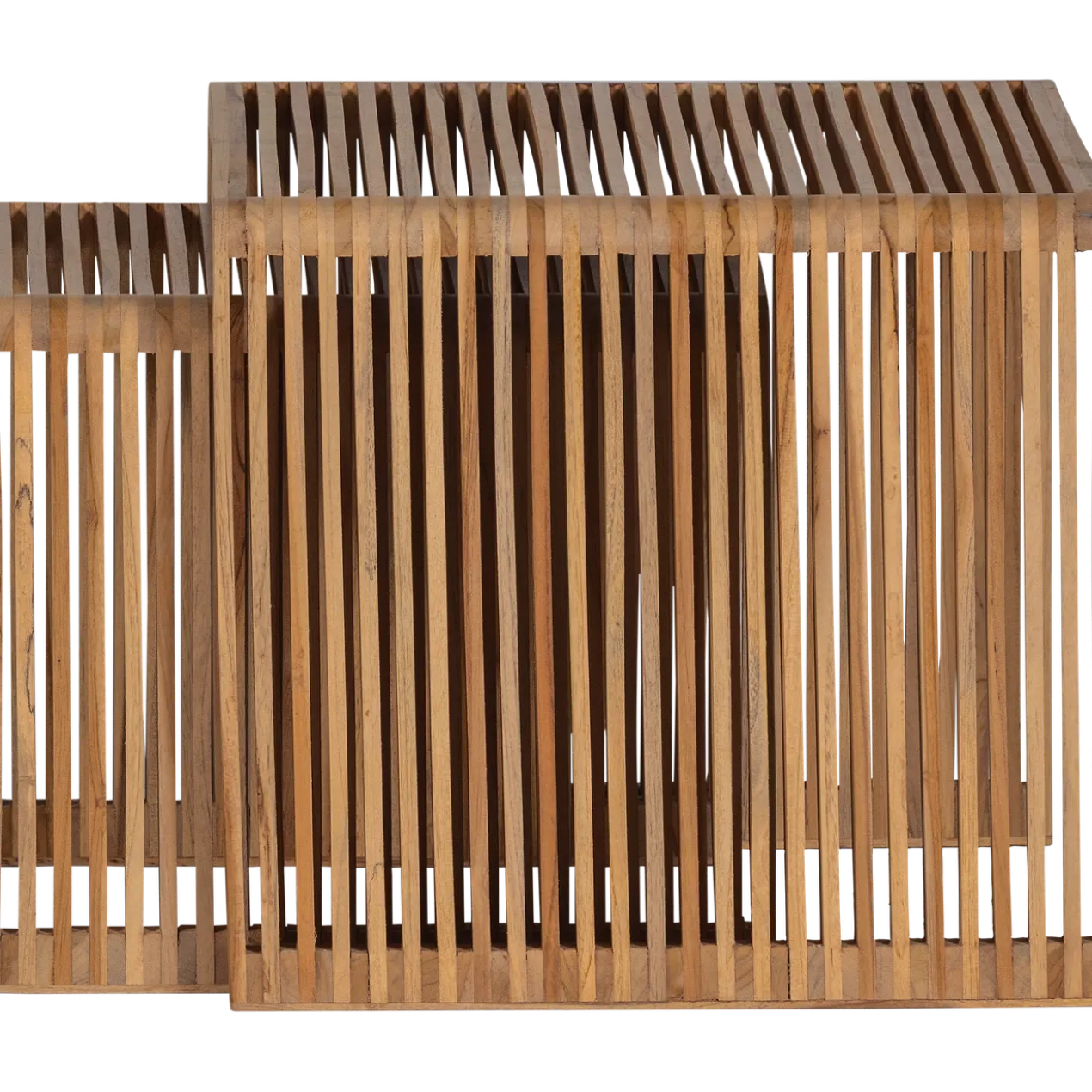 Jasmijn bijzettafel recycled teak naturel - set van 2