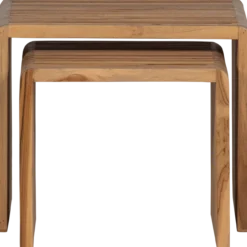 Jasmijn bijzettafel recycled teak naturel - set van 2