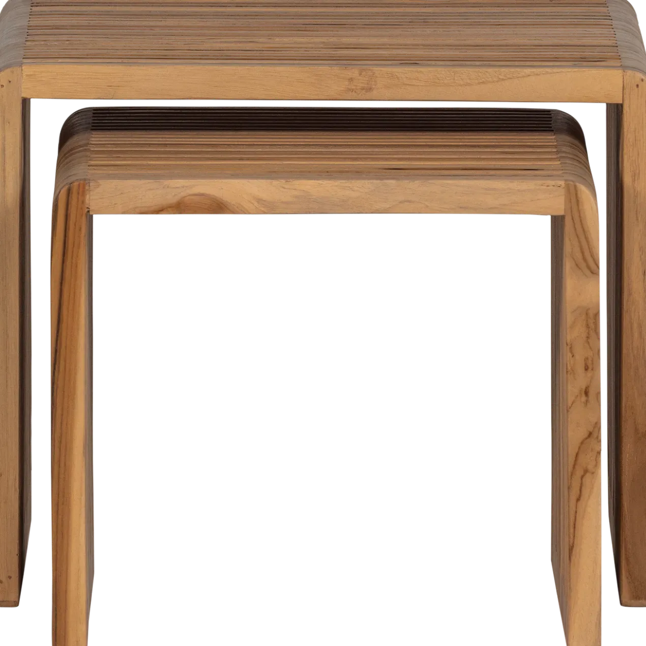 Jasmijn bijzettafel recycled teak naturel - set van 2
