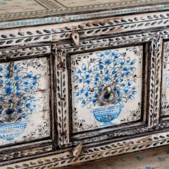 Jegan - Handbeschilderde Oud Houten Consoletafel
