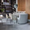Jorre eettafel o120 cm mdf antiek beige