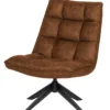 Jouke draaifauteuil leerlook cognac