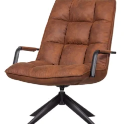 Jouke draaifauteuil met armleuning leerlook cognac [fsc]