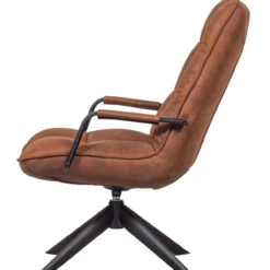 Jouke draaifauteuil met armleuning leerlook cognac [fsc]