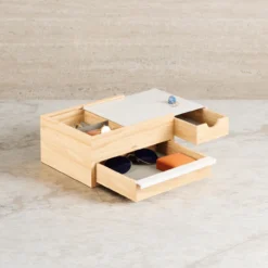 Juwelenbox Stowit wit naturel hout L