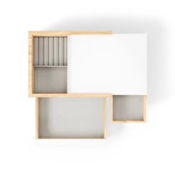 Juwelenbox Stowit wit naturel hout L