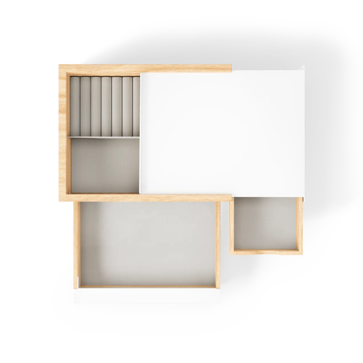 Juwelenbox Stowit wit naturel hout L