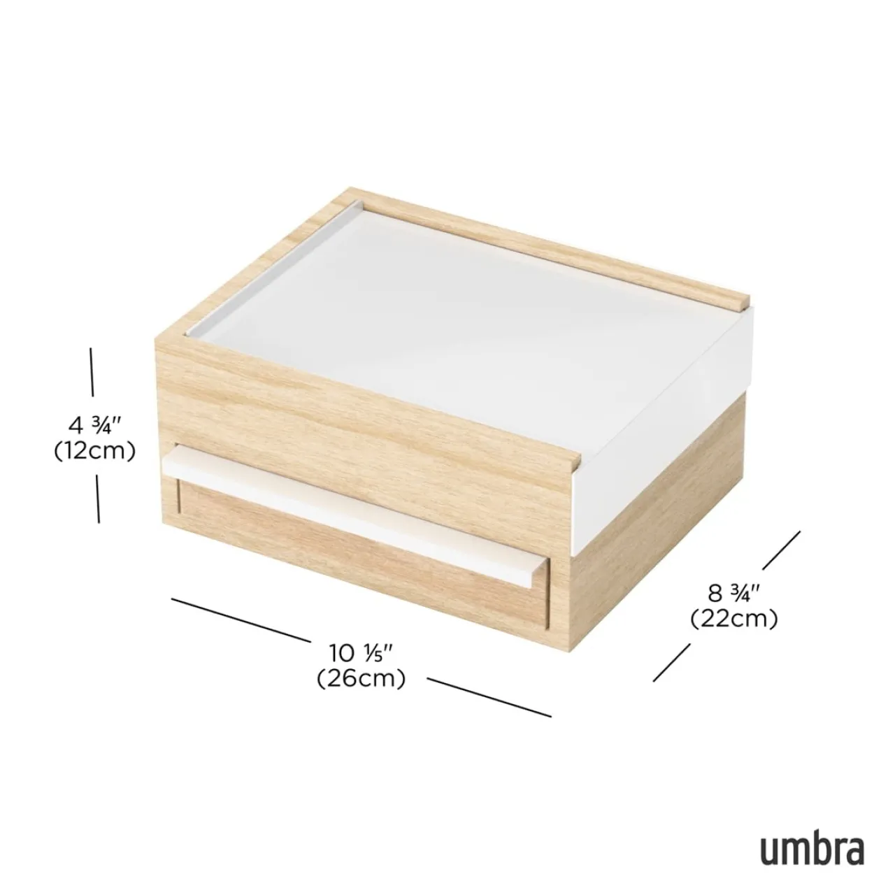Juwelenbox Stowit wit naturel hout L