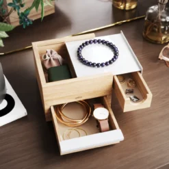 Juwelenbox Stowit wit naturel hout S