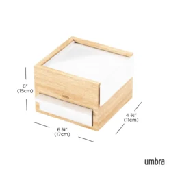 Juwelenbox Stowit wit naturel hout S