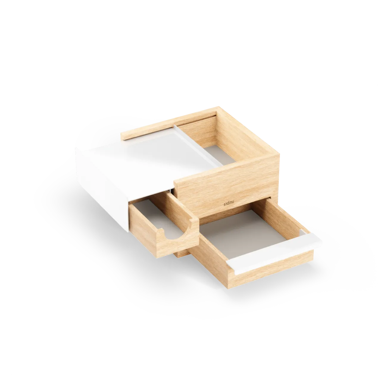 Juwelenbox Stowit wit naturel hout S
