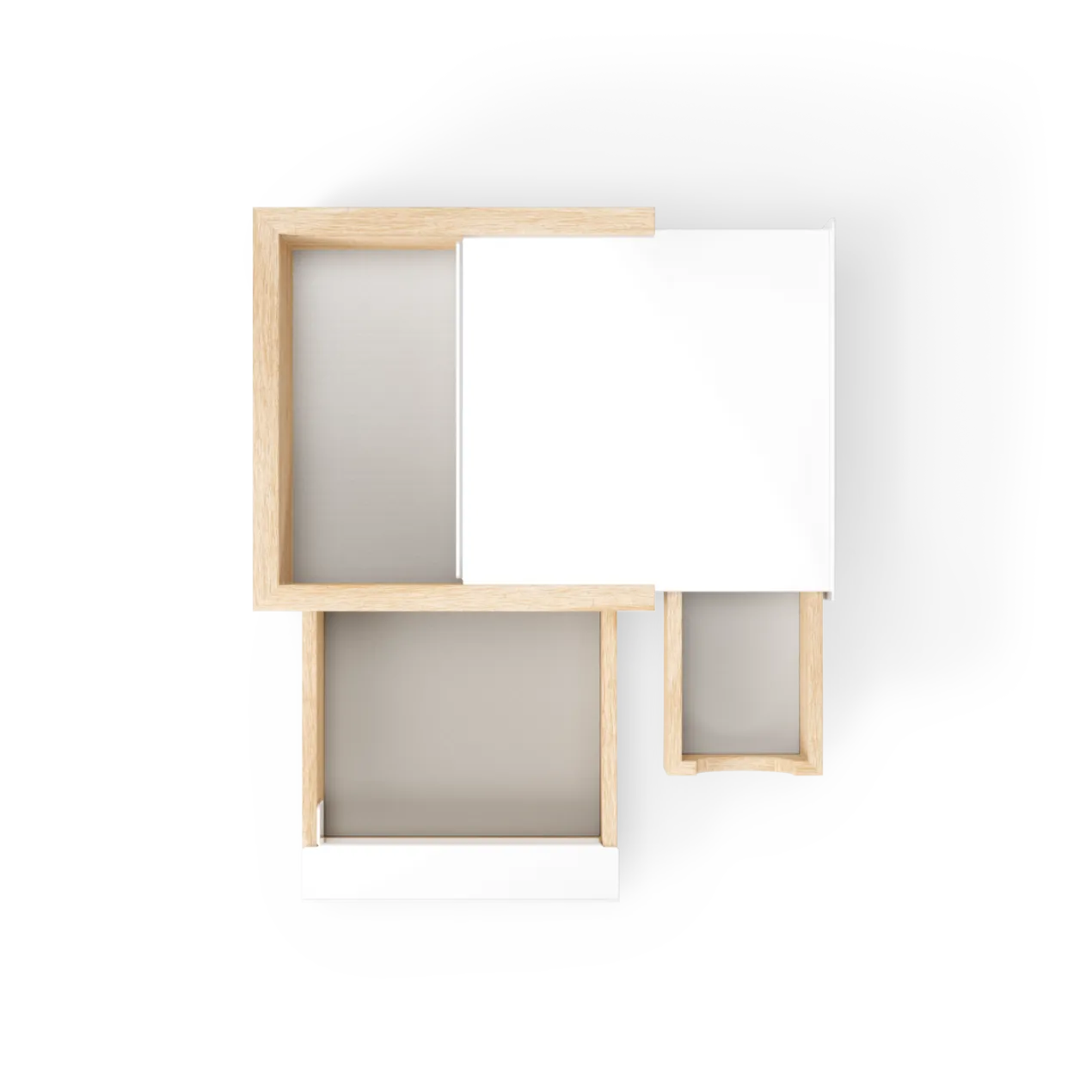 Juwelenbox Stowit wit naturel hout S