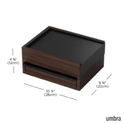 Juwelenbox Stowit zwart walnoot hout L