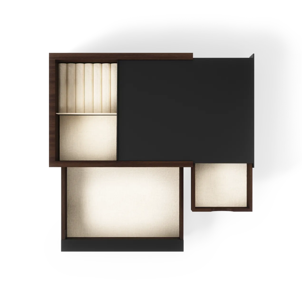 Juwelenbox Stowit zwart walnoot hout L