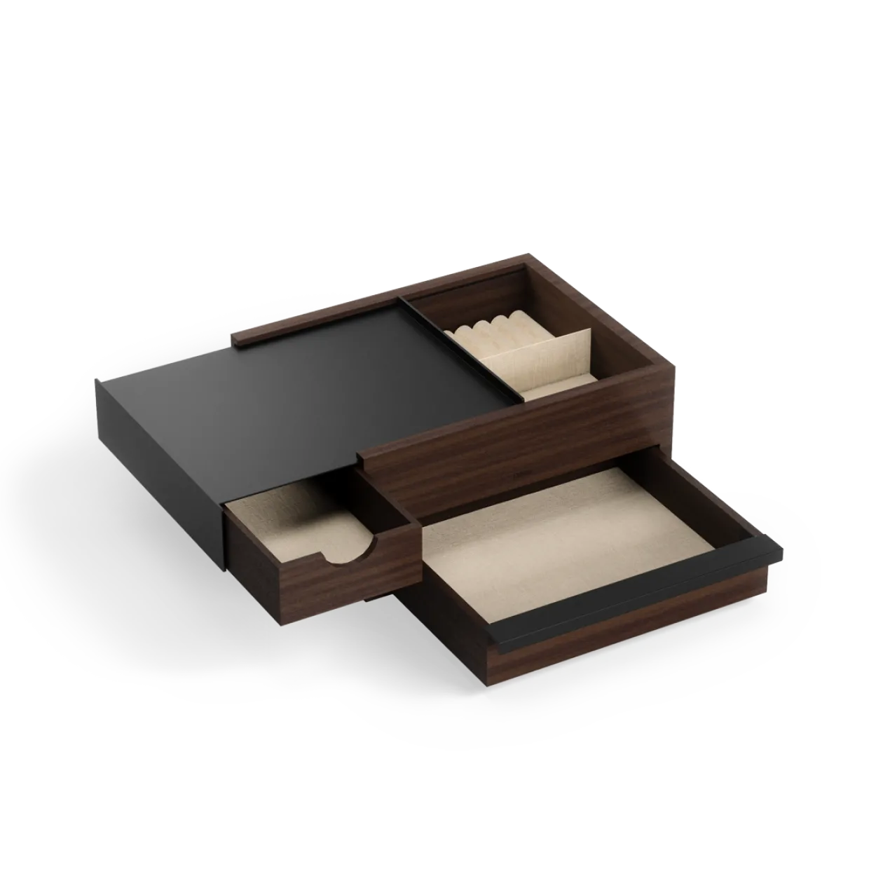 Juwelenbox Stowit zwart walnoot hout L