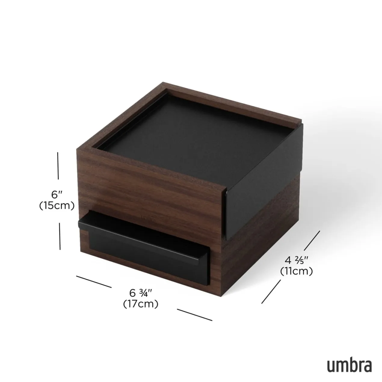 Juwelenbox Stowit zwart walnoot hout S