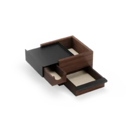 Juwelenbox Stowit zwart walnoot hout S