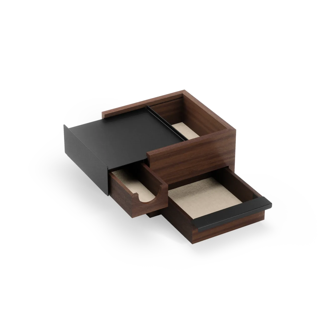Juwelenbox Stowit zwart walnoot hout S