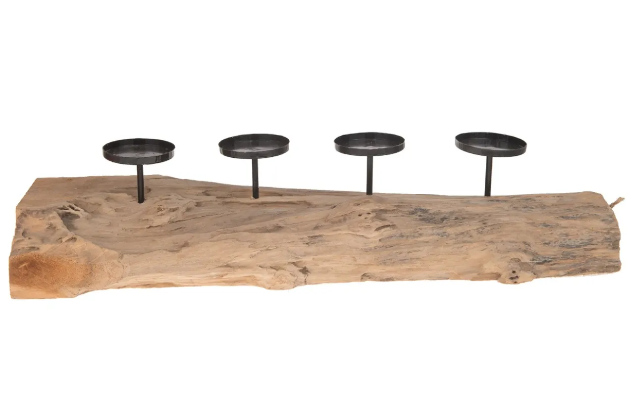 Kaarsenstandaard Teak Teak kaarsenstandaard #1
