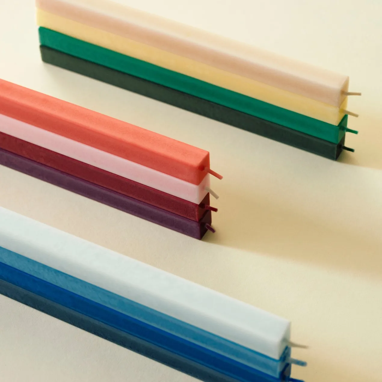 Kaars Square pastel - set van 4