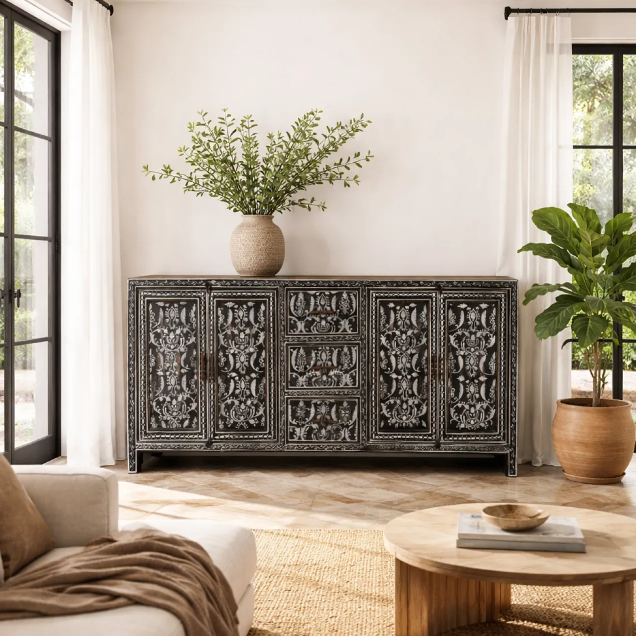 Kaira - Handbeschilderd Boho Dressoir
