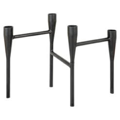 Kandelaar Indy metaal - set van 4 Indy metalen kandelaar zwart - 4 stuks