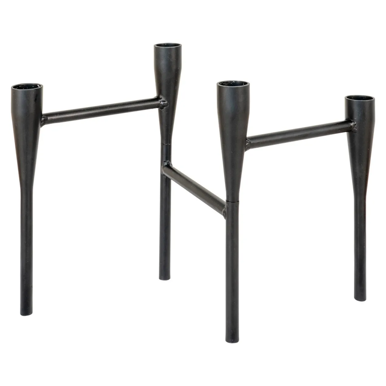 Kandelaar Indy metaal - set van 4 Indy metalen kandelaar zwart - 4 stuks
