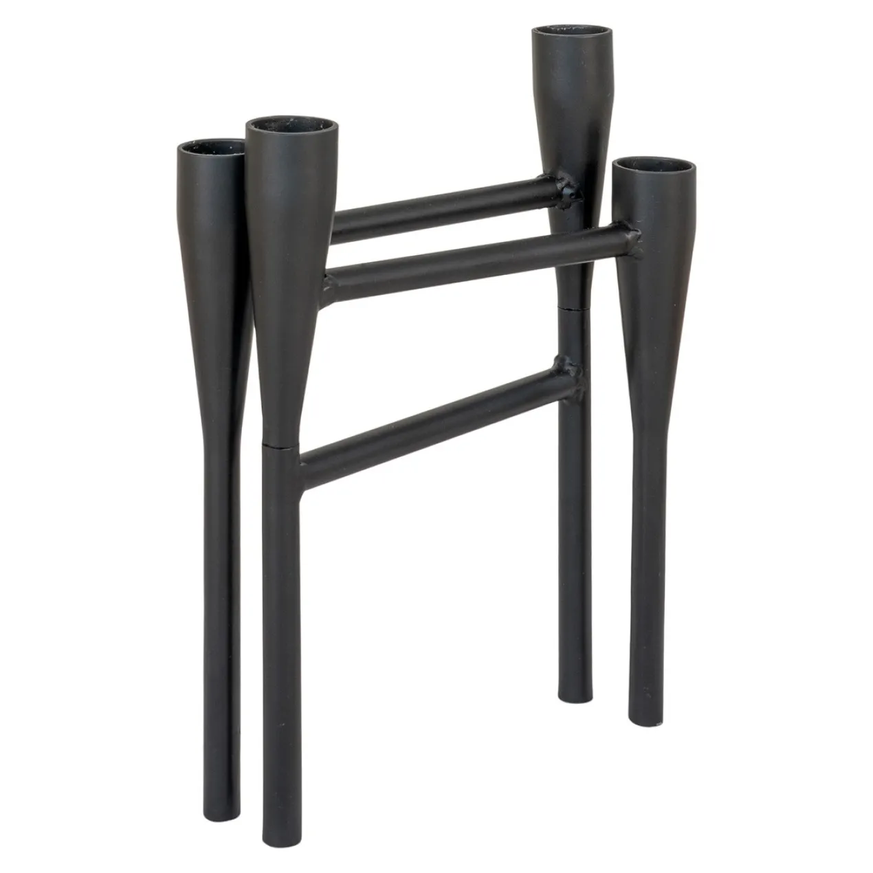 Kandelaar Indy metaal - set van 4 Indy metalen kandelaar zwart - 4 stuks