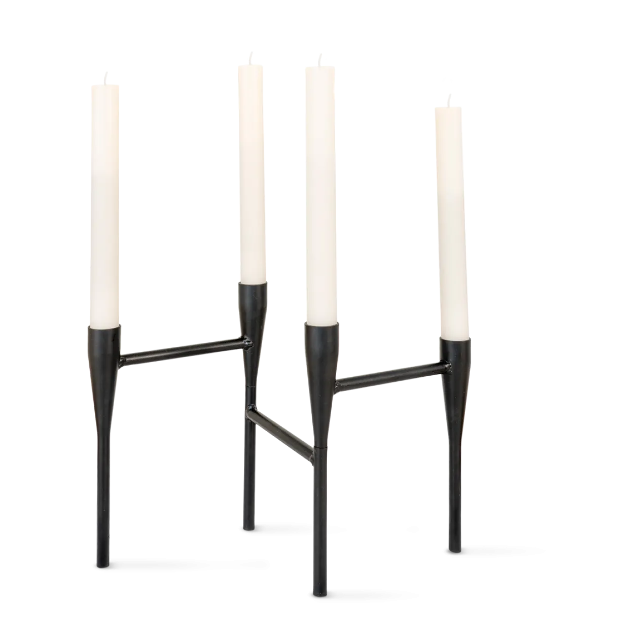 Kandelaar Indy metaal - set van 4 Indy metalen kandelaar zwart - 4 stuks