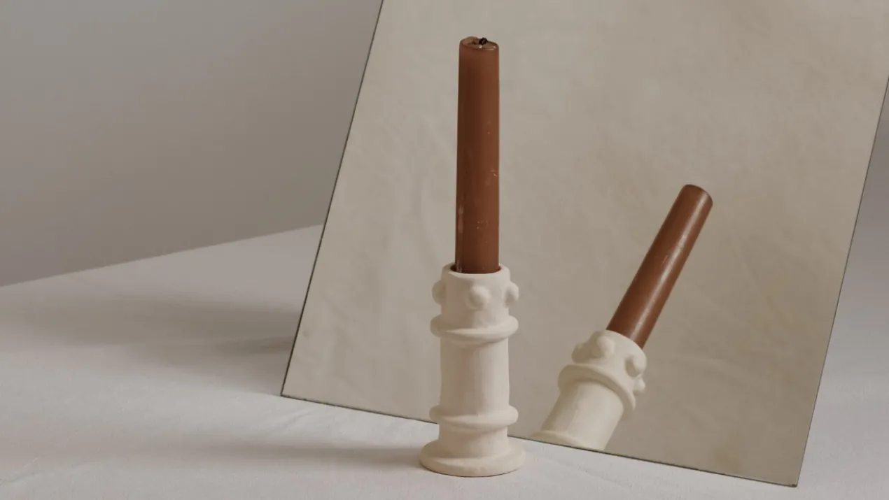 Kandelaar Molly 03 beige - set van 3