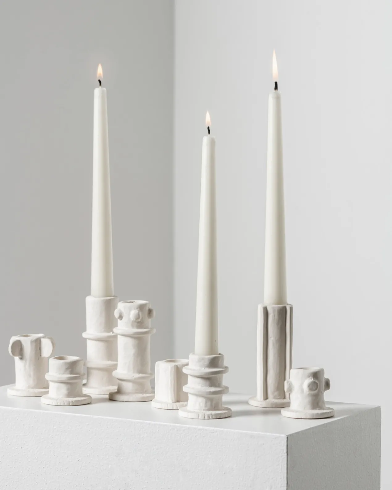 Kandelaar Molly 03 beige - set van 3