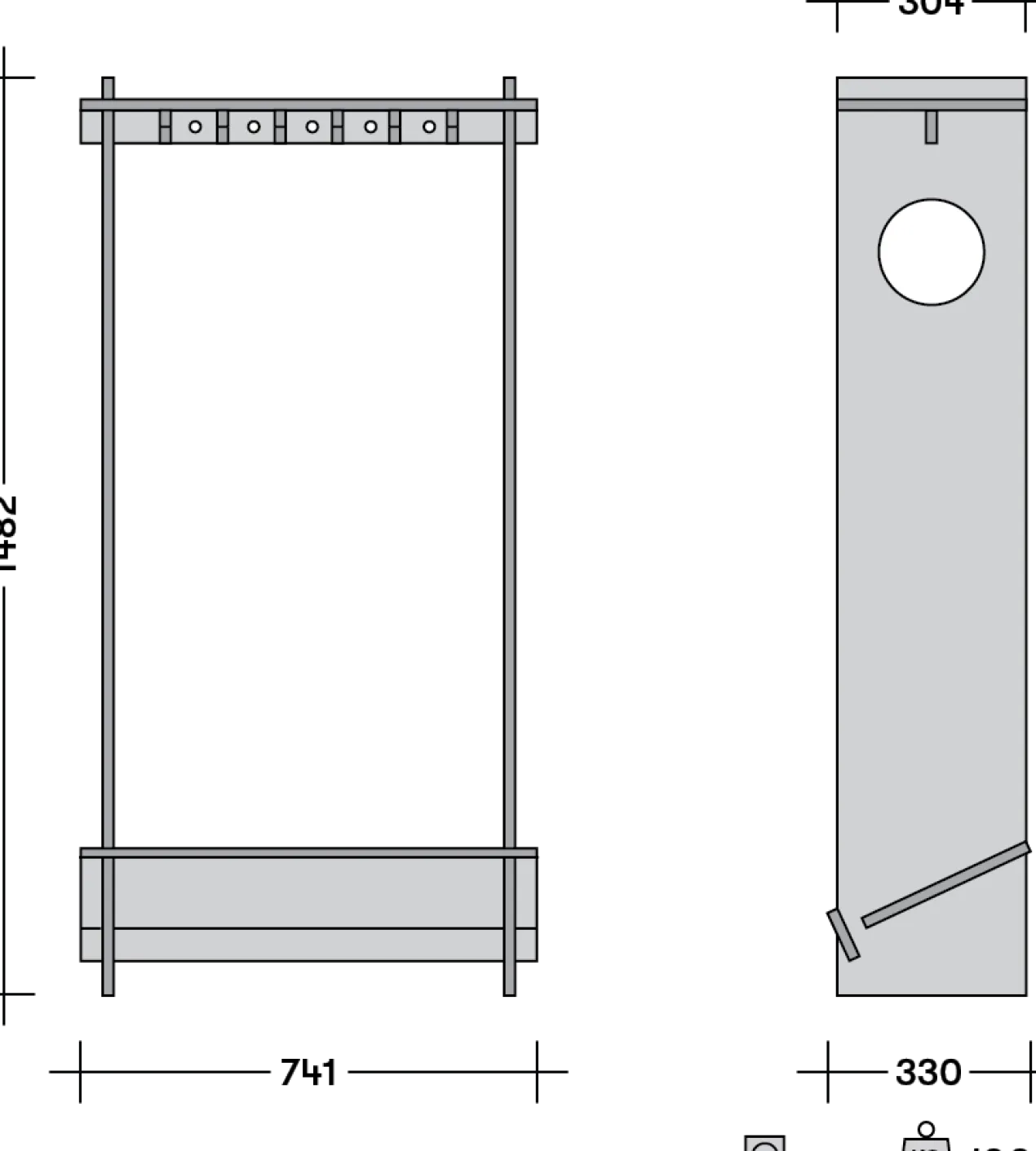 Kapstok KiloOhm Softgrey