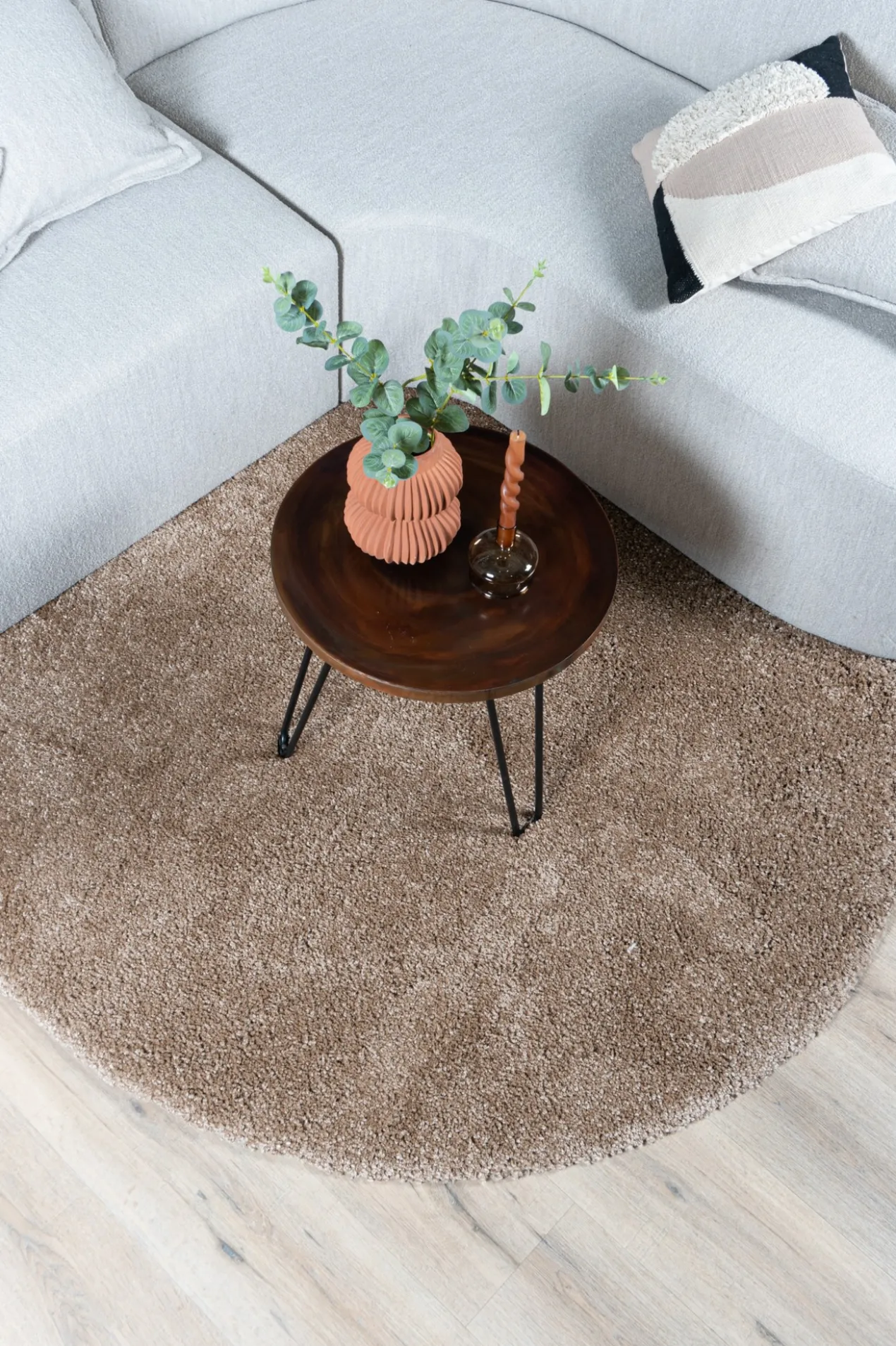 Karpet Rome Sand Rond ø200 cm