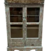 Kast glas UNIEK 2 deur en 2 lades blauw/bruin Vitrinekast Uniek blauw/bruin