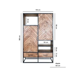 Kast Roan Visgraat - Bruin Mangohout