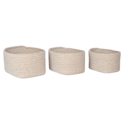 Katoenen manden Carlijn - set van 3 Beige