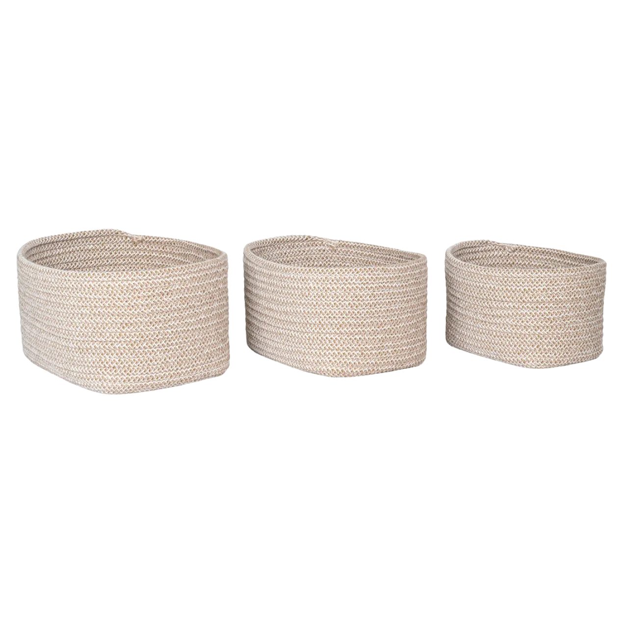 Katoenen manden Carlijn - set van 3 Beige