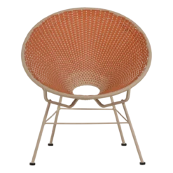 Kazoun tuin loungestoel wicker oranje